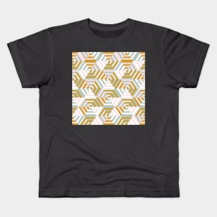 Retro Pastel Hexagons Kids T-Shirt